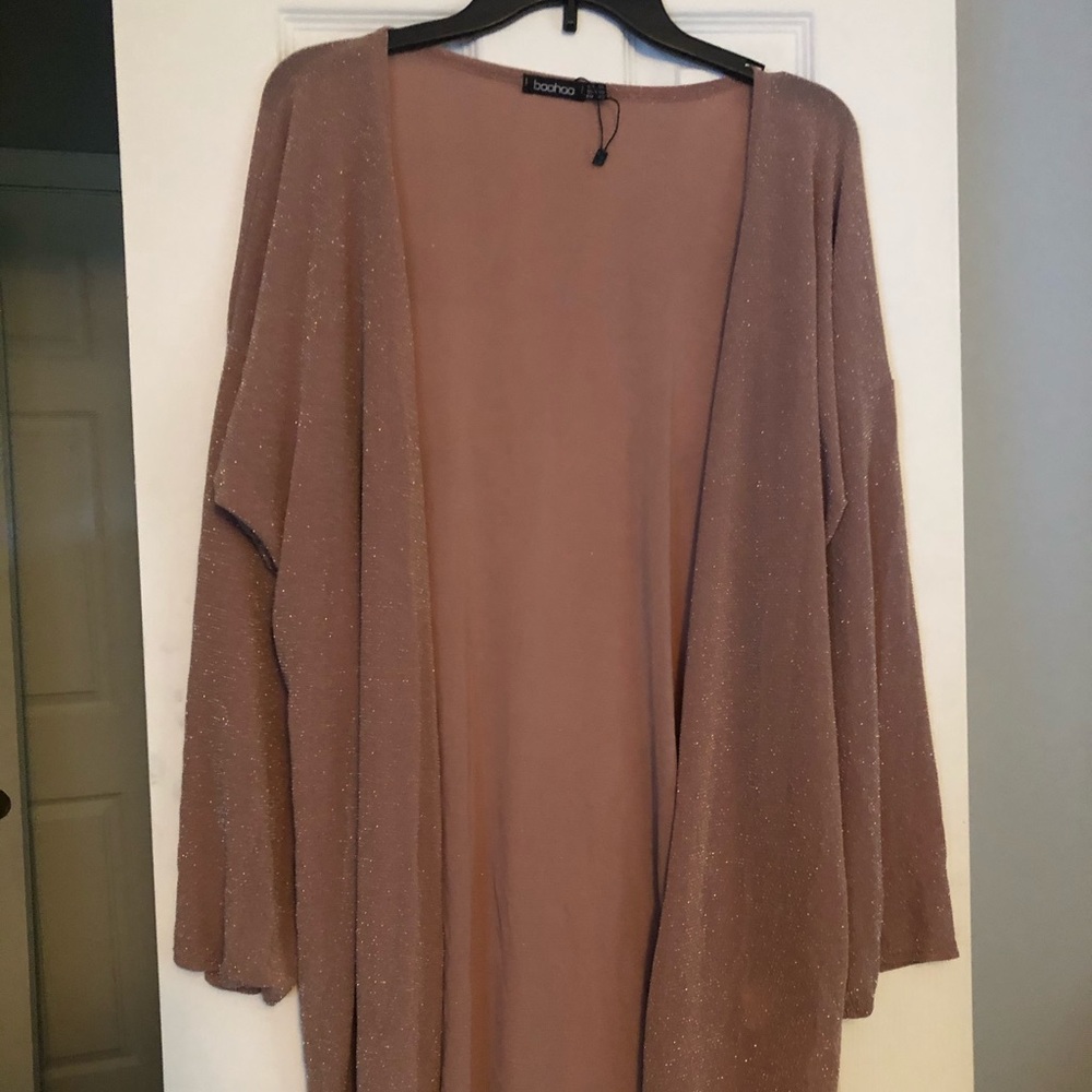 Tan Glitter Kimono